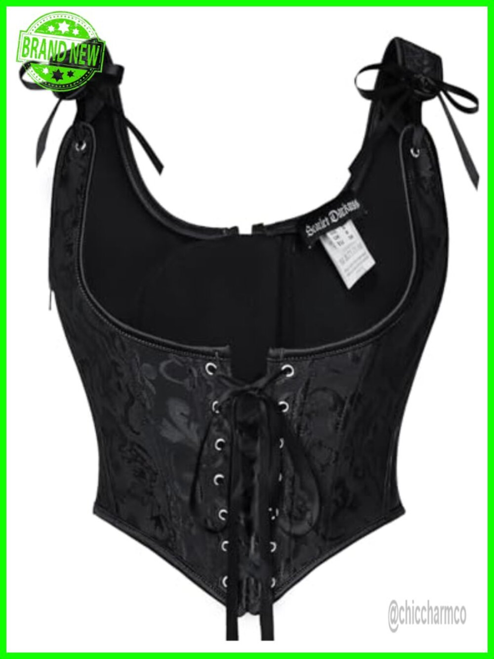 Jacquard Lace-Up Underbust Corset Renaissance Bustier for Women